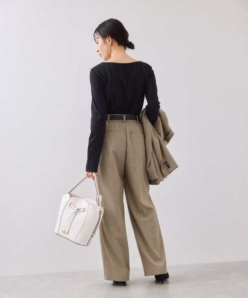 美easy】ウーリッシュワンタックワイドパンツ【セットアップ対応