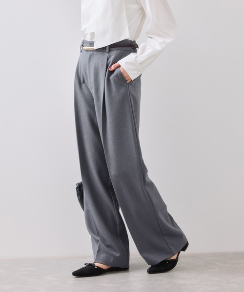 美easy】ウーリッシュワンタックワイドパンツ【セットアップ対応
