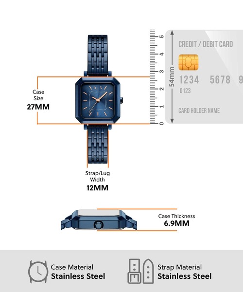 ARMANI EXCHANGE（アルマーニエクスチェンジ）の「アルマーニ・エクスチェンジ 腕時計 レディース アナログ ステンレス AX5730（アナログ腕時計・レディース・ブルー・FREE）」の5枚目の写真