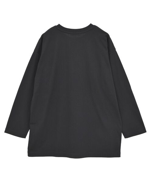 AMERICAN HOLIC(アメリカンホリック)の「ボックス箔プリントロングTシャツ(Tシャツ/カットソー・レディース・オフホワイト/杢グレー/ブラック・FREE)」の6枚目の写真