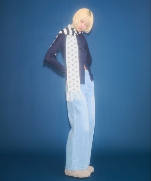 FEKETE（フェケテ）の「dots & stars × stripe scarf / ドット・星柄×ボーダーマフラー（マフラー・レディース・ミント/ピンク・FREE）」の21枚目の写真