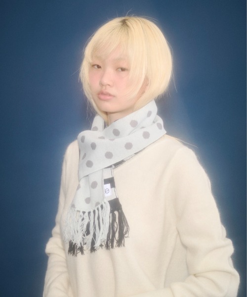 FEKETE（フェケテ）の「dots & stars × stripe scarf / ドット・星柄×ボーダーマフラー（マフラー・レディース・ミント/ピンク・FREE）」の11枚目の写真