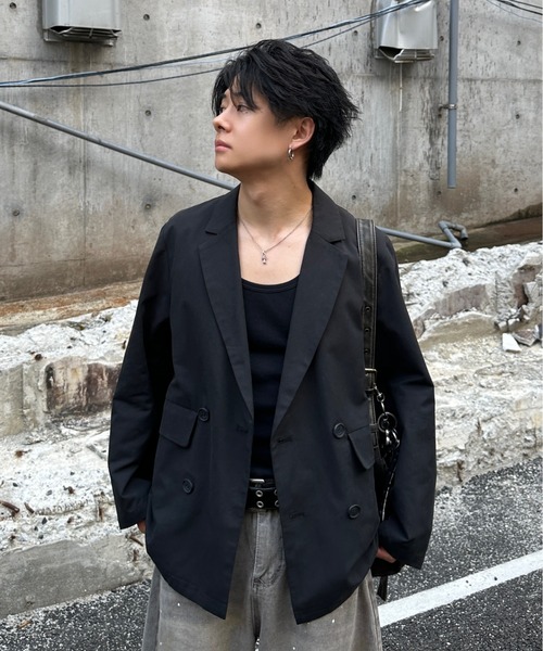 double twill tailored jacket - ダブルツイルテーラードジャケット