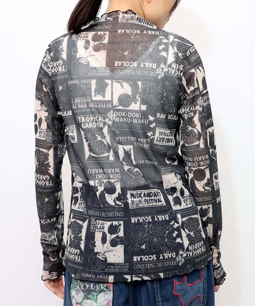 ScoLar（スカラー）の「153603：ラメニットソー3柄展開インナーT（Tシャツ/カットソー・レディース・オフホワイト/ブラック・M）」の13枚目の写真