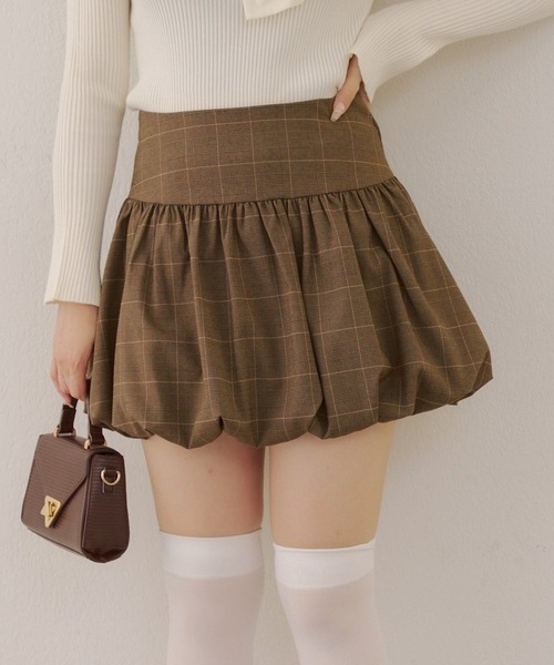 Another Branch olive des olive(アナザーブランチオリーブデオリーブ)の「バルーンミニスカート(スカート・レディース・ストライプ/チェック/ブラック・FREE)」の14枚目の写真
