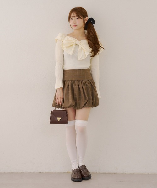 Another Branch olive des olive(アナザーブランチオリーブデオリーブ)の「バルーンミニスカート(スカート・レディース・ストライプ/チェック/ブラック・FREE)」の19枚目の写真