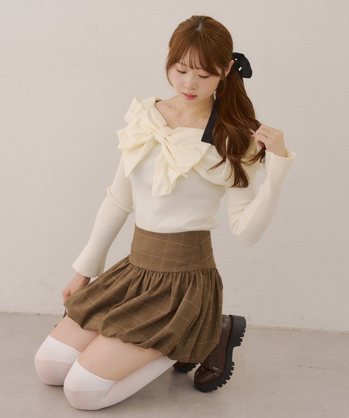 Another Branch olive des olive(アナザーブランチオリーブデオリーブ)の「バルーンミニスカート(スカート・レディース・ストライプ/チェック/ブラック・FREE)」の22枚目の写真