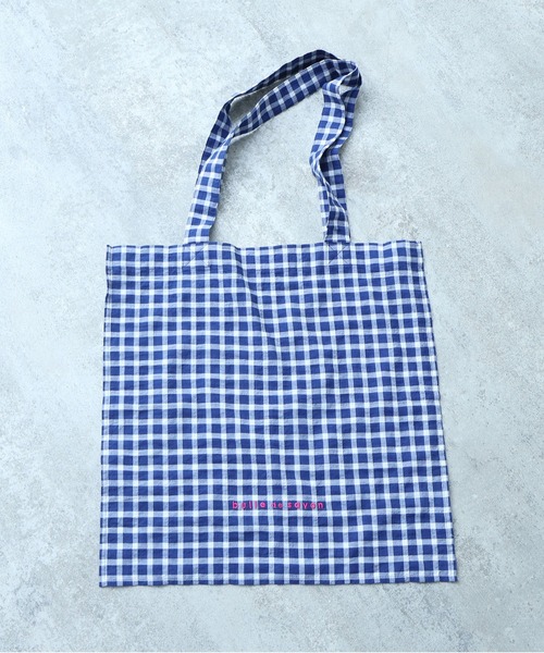 bulle de savon（ビュルデサボン）の「△トートバッグ(M)（トートバッグ・レディース・ネイビー系・FREE）」の5枚目の写真