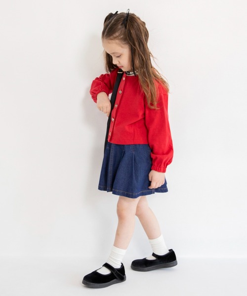 BRANSHES(ブランシェス)の「【綿100%】ボリューム袖カーディガン(カーディガン/ボレロ・キッズ・レッド/アイボリー・110/150/140/130/120/90/100/80)」の10枚目の写真