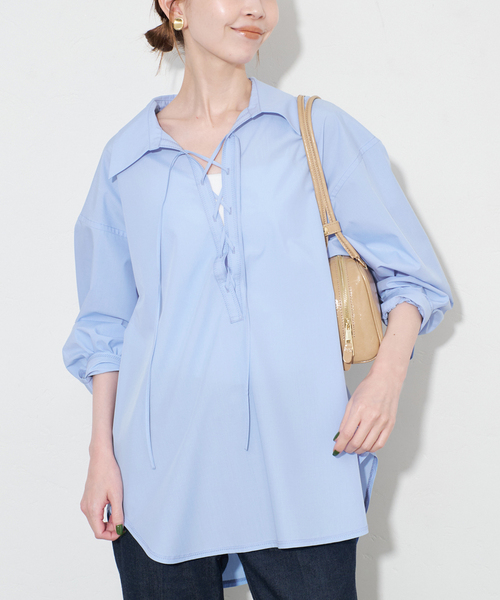 SLOBE IENA スローブイエナ の レースアップシャツブラウス シャツ ブラウス