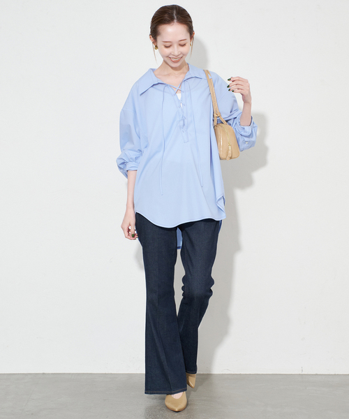SLOBE IENA（スローブイエナ）の「レースアップシャツブラウス（シャツ
