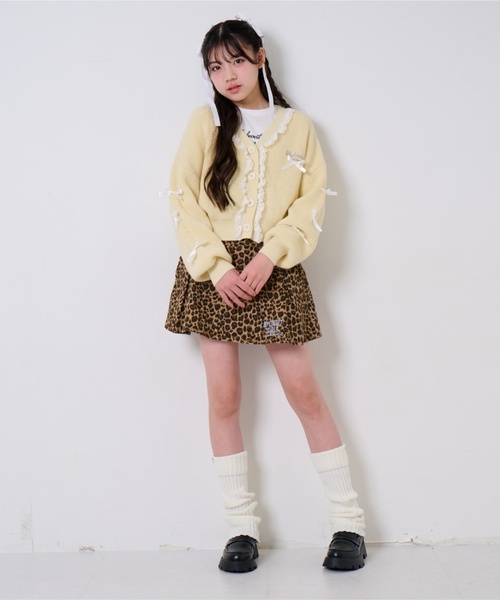 by LOVEiT(バイラビット)の「リボンポイントカーデTシャツセット(カーディガン/ボレロ・キッズ・オフホワイト/チャコール/ブルー・140cm/150cm/160cm/120cm/130cm)」の4枚目の写真