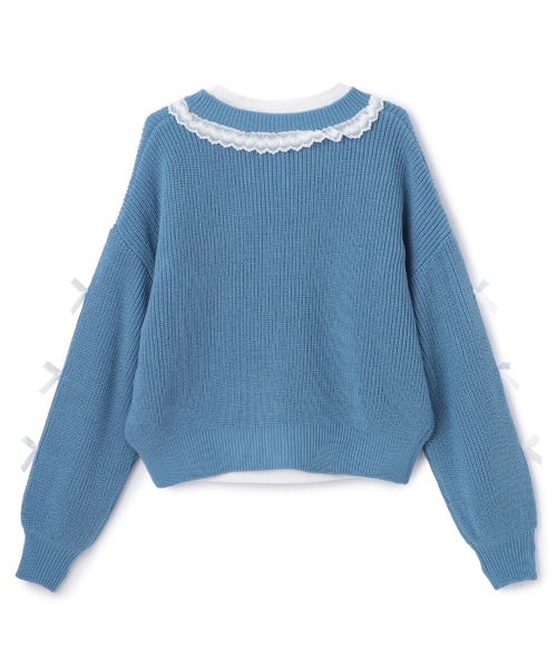 by LOVEiT(バイラビット)の「リボンポイントカーデTシャツセット(カーディガン/ボレロ・キッズ・オフホワイト/チャコール/ブルー・140cm/150cm/160cm/120cm/130cm)」の11枚目の写真