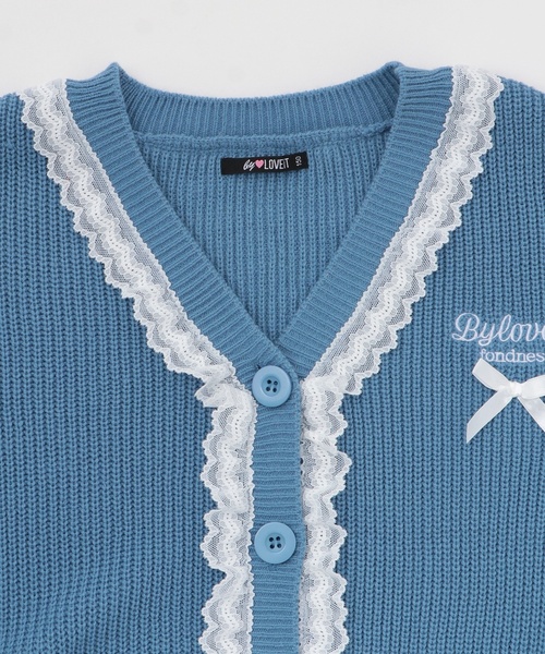 by LOVEiT(バイラビット)の「リボンポイントカーデTシャツセット(カーディガン/ボレロ・キッズ・オフホワイト/チャコール/ブルー・140cm/150cm/160cm/120cm/130cm)」の16枚目の写真