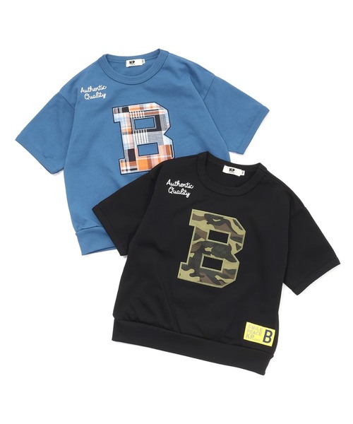 KP BOY（ケーピーボーイ）の「Bアップリケ 6分袖Tシャツ（Tシャツ/カットソー・キッズ・ブラック/ブルー・110cm/120cm/130cm/140cm/150cm/160cm）」の10枚目の写真