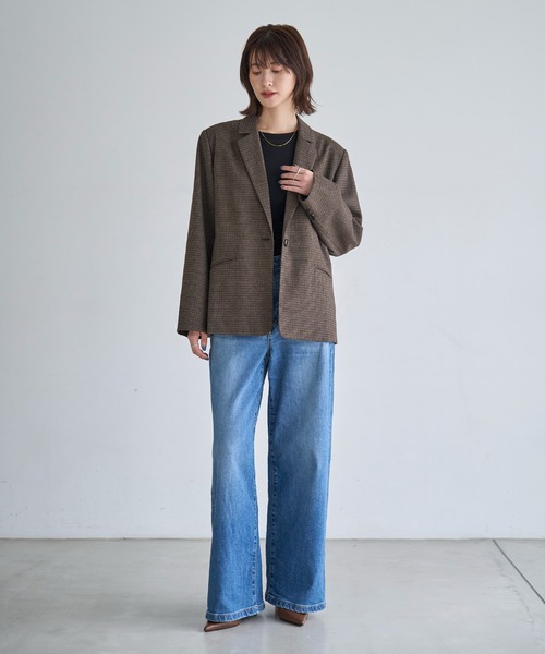 meilmada(メイルマダ)の「ウール混チェックテーラードジャケット(テーラードジャケット・レディース・ブラウン・MEDIUM/SMALL)」の4枚目の写真