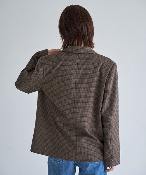 セール】ウール混チェックテーラードジャケット（テーラードジャケット
