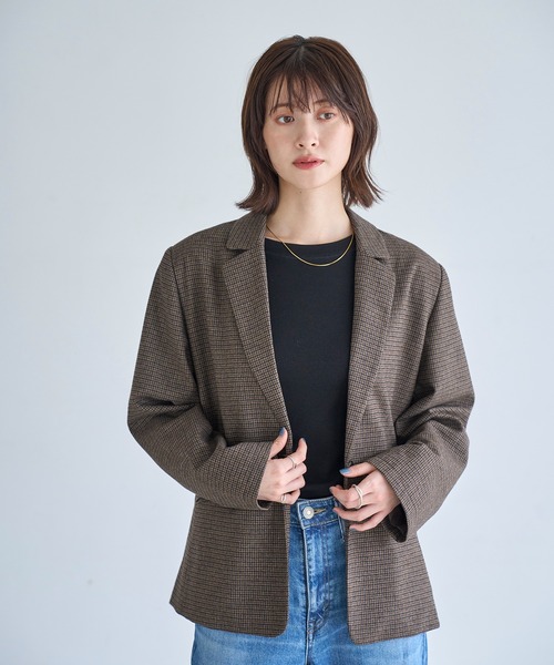 meilmada(メイルマダ)の「ウール混チェックテーラードジャケット(テーラードジャケット・レディース・ブラウン・MEDIUM/SMALL)」の7枚目の写真