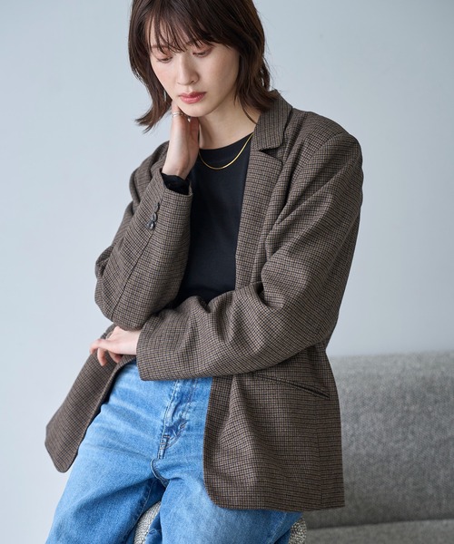 meilmada(メイルマダ)の「ウール混チェックテーラードジャケット(テーラードジャケット・レディース・ブラウン・MEDIUM/SMALL)」の2枚目の写真