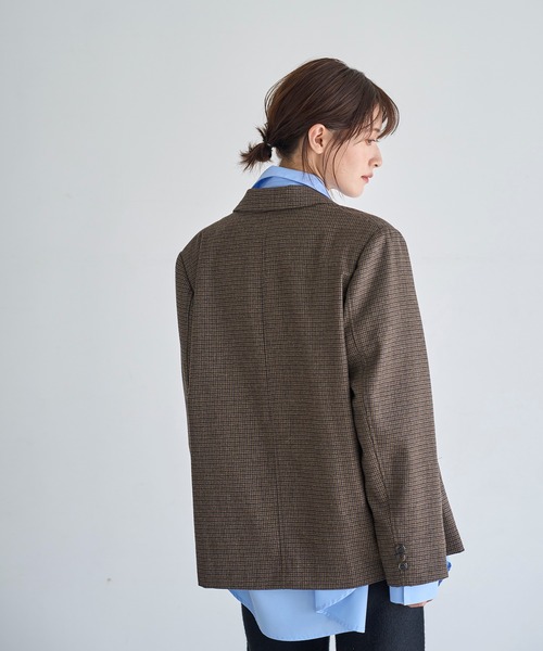 セール】ウール混チェックテーラードジャケット（テーラードジャケット