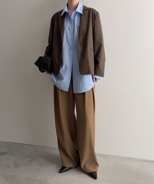 セール】ウール混チェックテーラードジャケット（テーラード