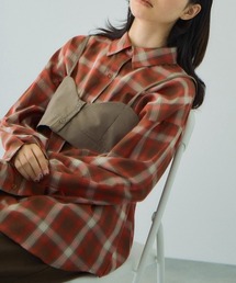 オンブレーチェックオーバーサイズシャツ≪手洗い可能≫