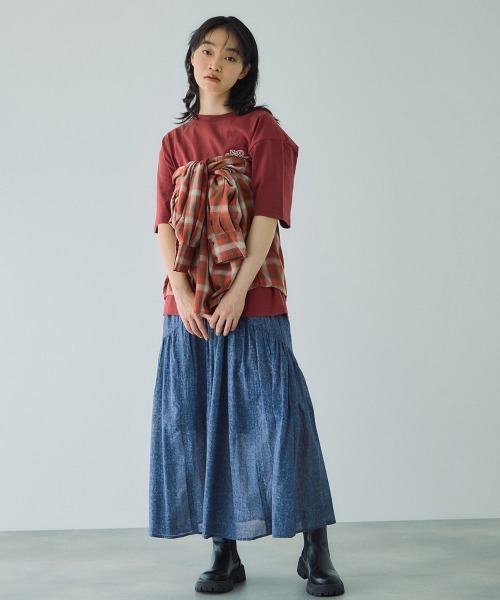VICKY(ビッキー)の「オンブレーチェックオーバーサイズシャツ≪手洗い可能≫(シャツ/ブラウス・レディース・レッド系その他/ブラック系その他/オレンジ系その他・M)」の11枚目の写真