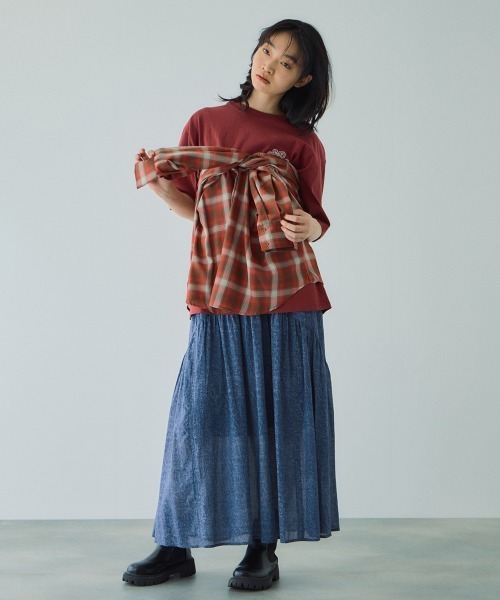 VICKY(ビッキー)の「オンブレーチェックオーバーサイズシャツ≪手洗い可能≫(シャツ/ブラウス・レディース・レッド系その他/ブラック系その他/オレンジ系その他・M)」の12枚目の写真