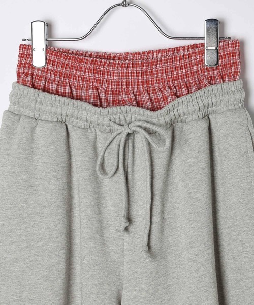 3.3 Field Trip (3.3フィールドトリップ)の「3.3 Field Trip/ダブルウエストスウェットハーフパンツ(スウェットパンツ・レディース・ブラック/グレー・FREE)」の4枚目の写真