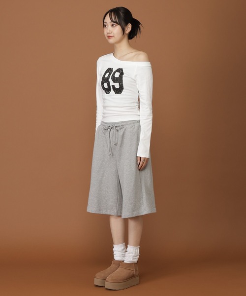 3.3 Field Trip (3.3フィールドトリップ)の「3.3 Field Trip/ダブルウエストスウェットハーフパンツ(スウェットパンツ・レディース・ブラック/グレー・FREE)」の13枚目の写真