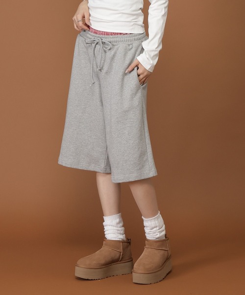 3.3 Field Trip (3.3フィールドトリップ)の「3.3 Field Trip/ダブルウエストスウェットハーフパンツ(スウェットパンツ・レディース・ブラック/グレー・FREE)」の11枚目の写真