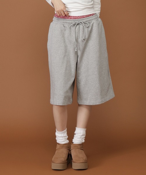 3.3 Field Trip (3.3フィールドトリップ)の「3.3 Field Trip/ダブルウエストスウェットハーフパンツ(スウェットパンツ・レディース・ブラック/グレー・FREE)」の10枚目の写真