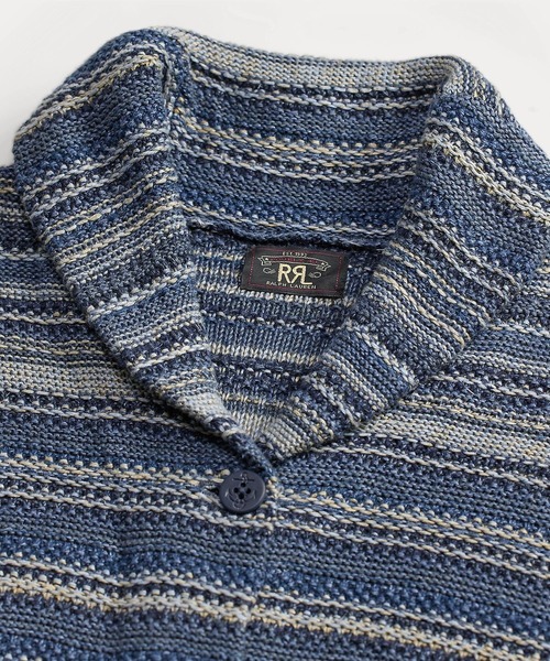 RRL(ダブル アール エル)の「インディゴ ストライプド リネンコットン カーディガン(カーディガン/ボレロ・レディース・ブルー・3/2/1/4)」の5枚目の写真
