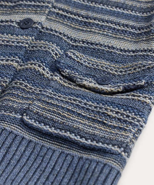 RRL(ダブル アール エル)の「インディゴ ストライプド リネンコットン カーディガン(カーディガン/ボレロ・レディース・ブルー・3/2/1/4)」の6枚目の写真