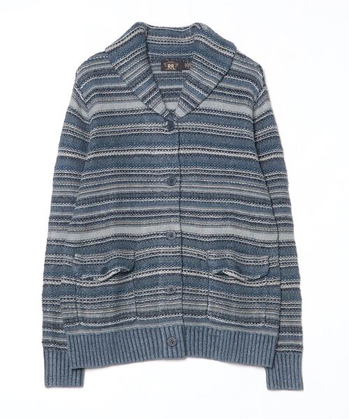 RRL(ダブル アール エル)の「インディゴ ストライプド リネンコットン カーディガン(カーディガン/ボレロ・レディース・ブルー・3/2/1/4)」の9枚目の写真