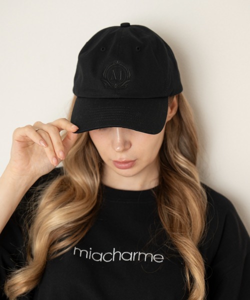 黒 M ロゴキャップ シンプルで高級感のあるファッションキャップ セール】ロゴマークキャップ（キャップ）｜miacharme（ミアシャルム