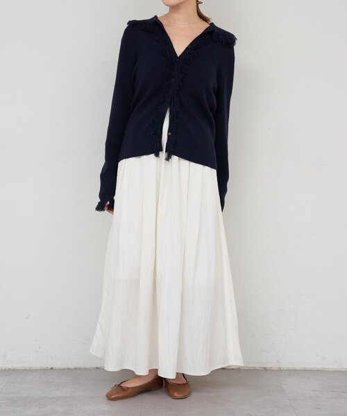 SHENERY（シーナリー）の「フリンジカーディガン（カーディガン/ボレロ・レディース・ネイビー/ベージュ・FREE）」の12枚目の写真