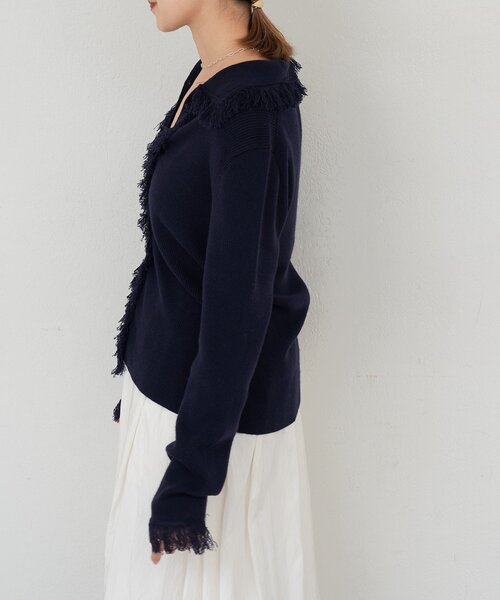 SHENERY（シーナリー）の「フリンジカーディガン（カーディガン/ボレロ・レディース・ネイビー/ベージュ・FREE）」の21枚目の写真