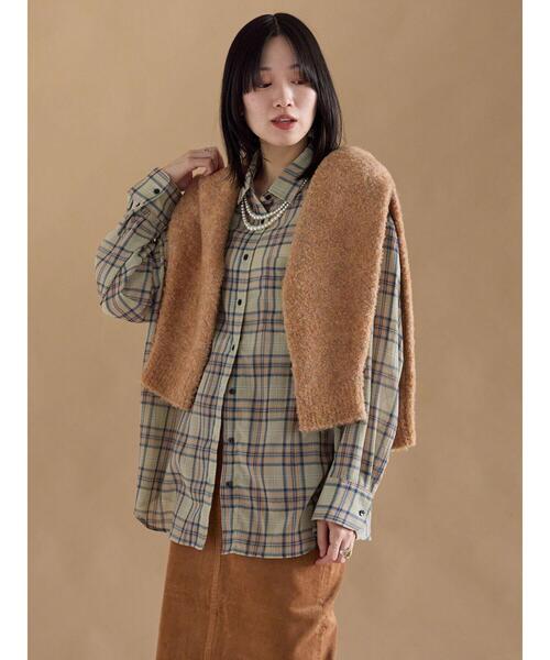 sm2rhythm（サマンサモスモスリズム）の「シアーチェックシャツ（シャツ/ブラウス・レディース・キナリ/イエロー/ブラック・F）」の4枚目の写真