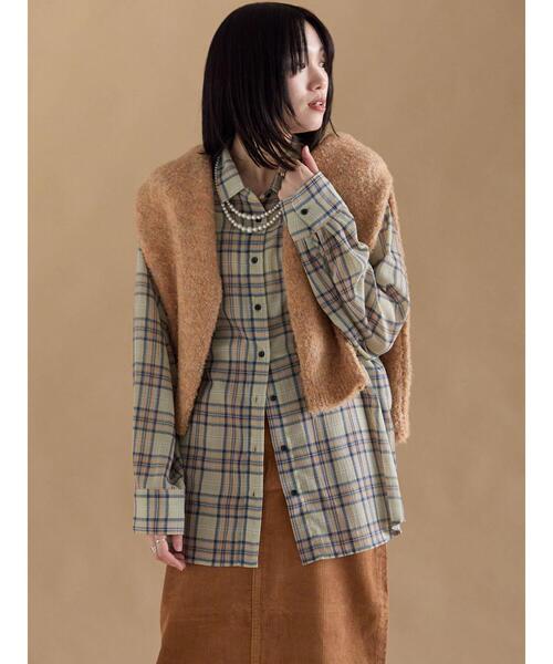 sm2rhythm（サマンサモスモスリズム）の「シアーチェックシャツ（シャツ/ブラウス・レディース・キナリ/イエロー/ブラック・F）」の5枚目の写真