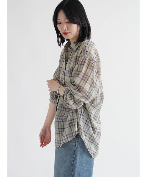 sm2rhythm（サマンサモスモスリズム）の「シアーチェックシャツ（シャツ/ブラウス・レディース・キナリ/イエロー/ブラック・F）」の20枚目の写真