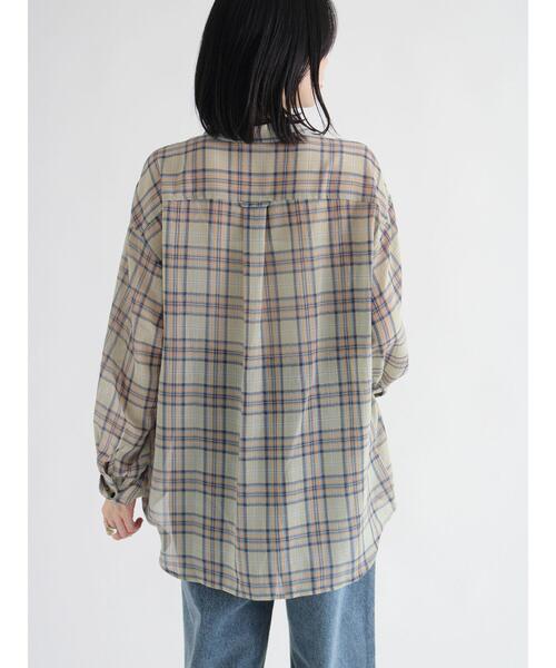 sm2rhythm（サマンサモスモスリズム）の「シアーチェックシャツ（シャツ/ブラウス・レディース・キナリ/イエロー/ブラック・F）」の21枚目の写真