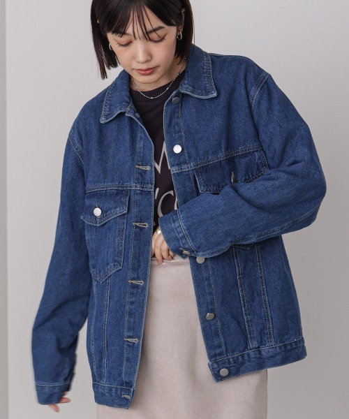 Bou Jeloud（ブージュルード）の「ビックポケットデニムシャツ（デニムジャケット・レディース・ブルー/ライトブルー/ブラック・FREE）」の3枚目の写真