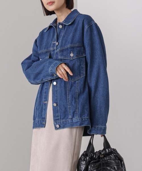 Bou Jeloud（ブージュルード）の「ビックポケットデニムシャツ（デニムジャケット・レディース・ブルー/ライトブルー/ブラック・FREE）」の5枚目の写真