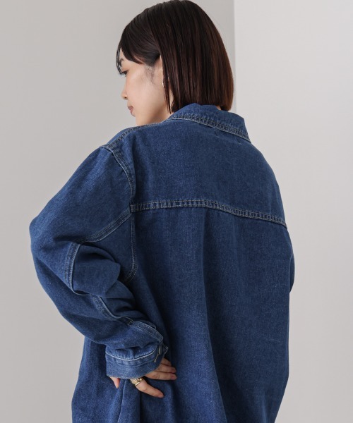Bou Jeloud（ブージュルード）の「ビックポケットデニムシャツ（デニムジャケット・レディース・ブルー/ライトブルー/ブラック・FREE）」の10枚目の写真