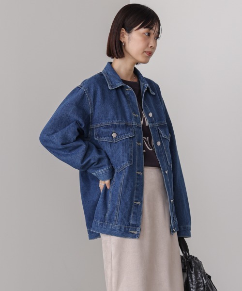 Bou Jeloud（ブージュルード）の「ビックポケットデニムシャツ（デニムジャケット・レディース・ブルー/ライトブルー/ブラック・FREE）」の11枚目の写真