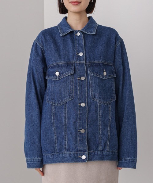 Bou Jeloud（ブージュルード）の「ビックポケットデニムシャツ（デニムジャケット・レディース・ブルー/ライトブルー/ブラック・FREE）」の13枚目の写真