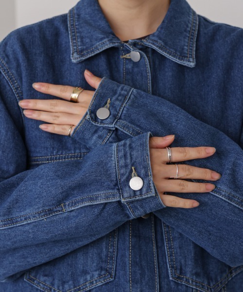 Bou Jeloud（ブージュルード）の「ビックポケットデニムシャツ（デニムジャケット・レディース・ブルー/ライトブルー/ブラック・FREE）」の15枚目の写真