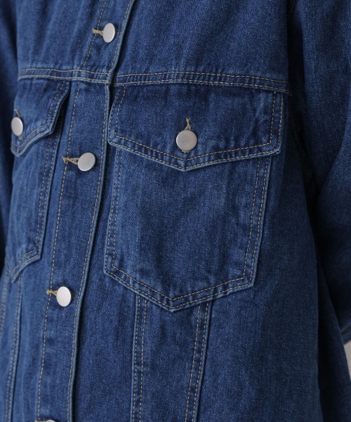 Bou Jeloud（ブージュルード）の「ビックポケットデニムシャツ（デニムジャケット・レディース・ブルー/ライトブルー/ブラック・FREE）」の16枚目の写真