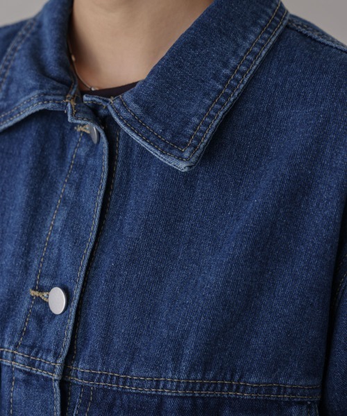 Bou Jeloud（ブージュルード）の「ビックポケットデニムシャツ（デニムジャケット・レディース・ブルー/ライトブルー/ブラック・FREE）」の18枚目の写真